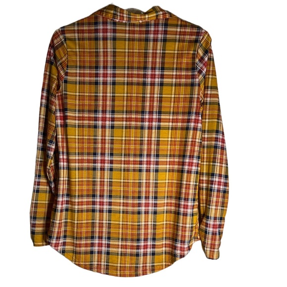 Bobbie Brooks Plaid Button Down Medium Yellow - Picture 3 of 3